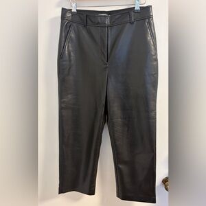 Babaton Black Cropped Vegan Leather Pants